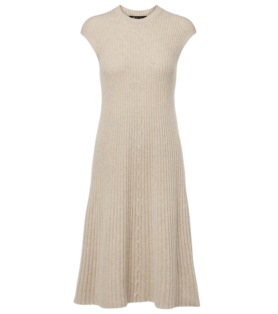 Loro Piana Ribbed-knit cashmere midi dress