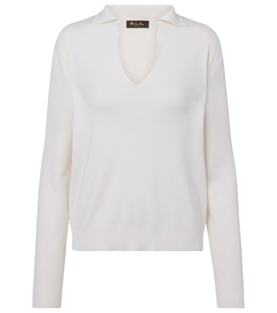 Loro Piana Silk and cotton polo sweater