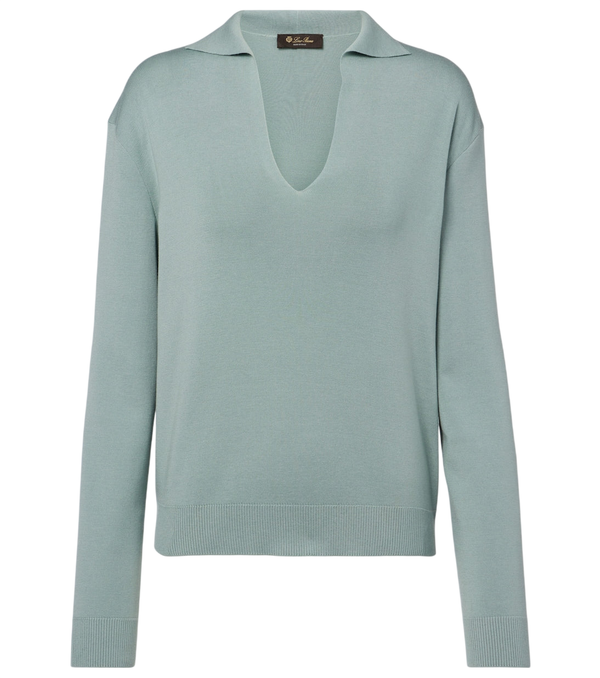 Loro Piana Silk and cotton polo sweater