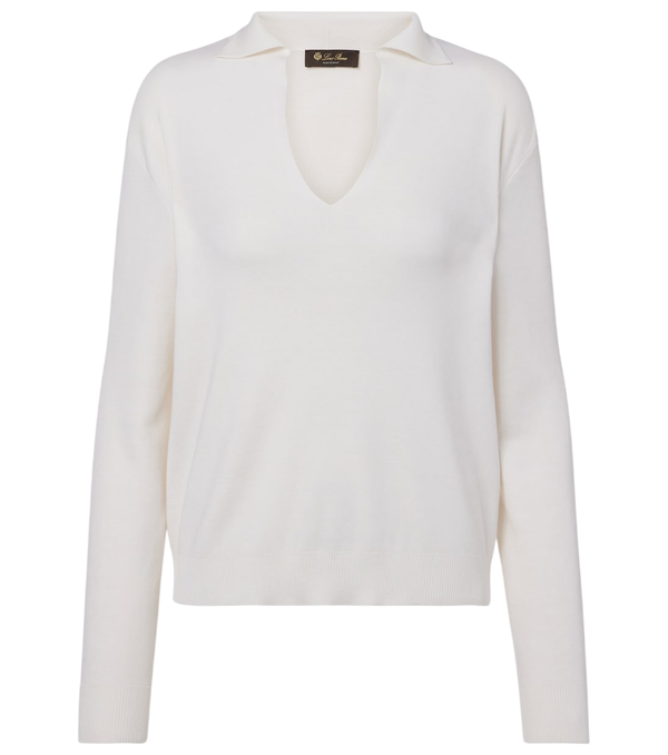 Loro Piana Silk and cotton polo sweater