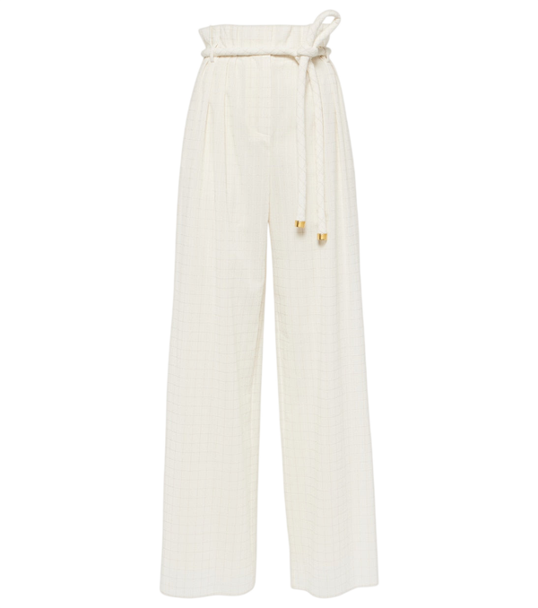 Loro Piana Tristin checked cotton-blend wide-leg pants