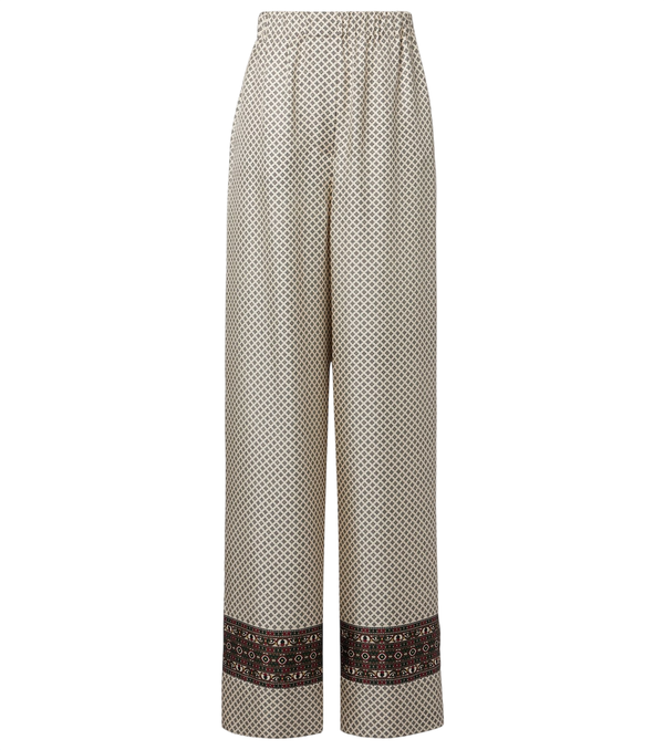 Loro Piana Valerio printed silk twill wide-leg pants