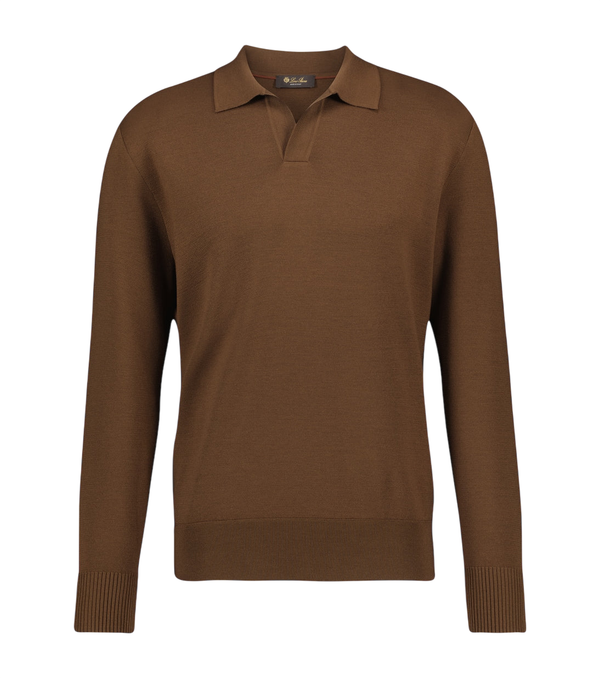Loro Piana Wool long-sleeved polo shirt