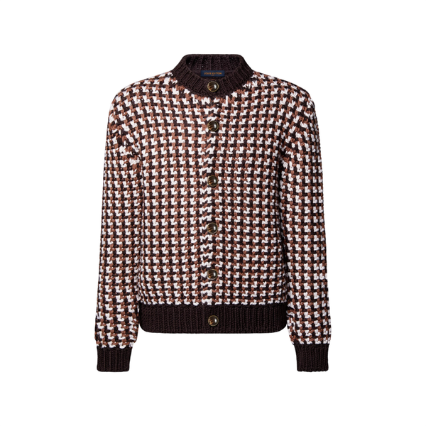 Louis Vuitton Cardigan in lana a maglia grossa — Coffee Bean