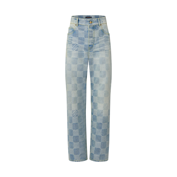 Louis Vuitton Pantaloni da skate in denim Damier — Indaco