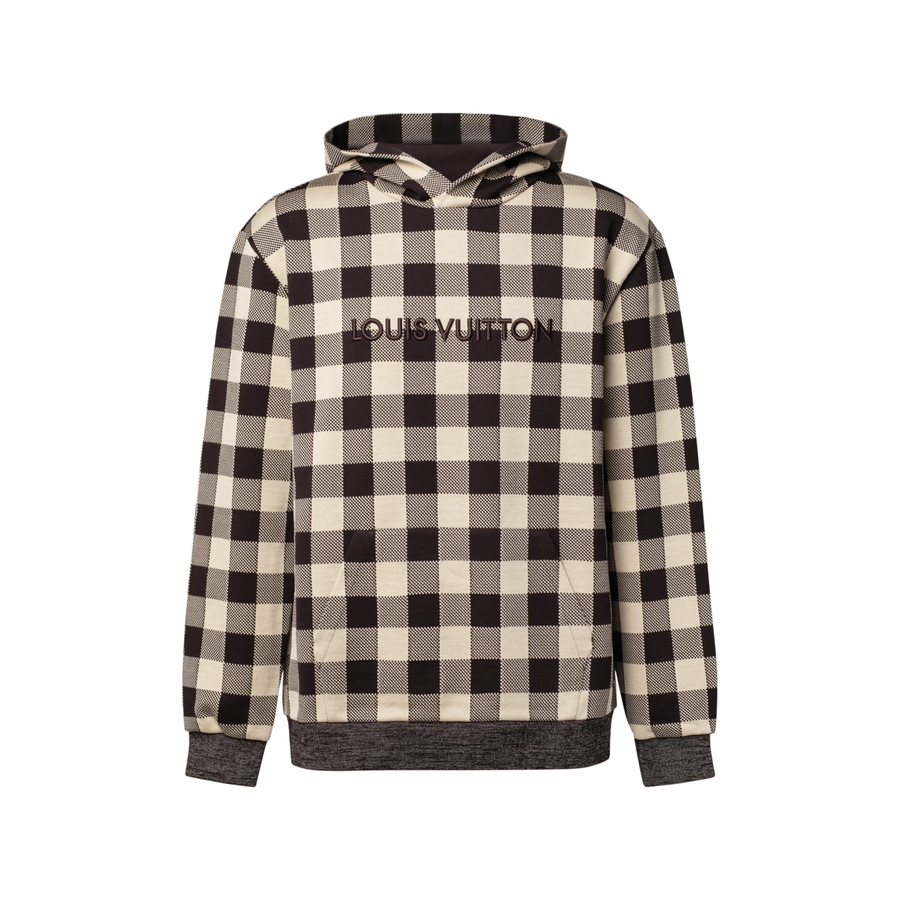 Sweat à capuche Louis Vuitton Damier Jacquard — Vanille française