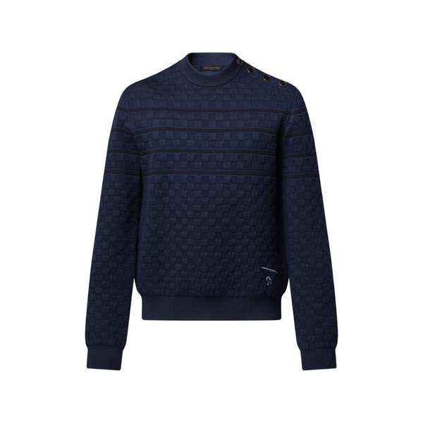 Louis Vuitton Pulôver com listras Damier — Azul Noite Escuro
