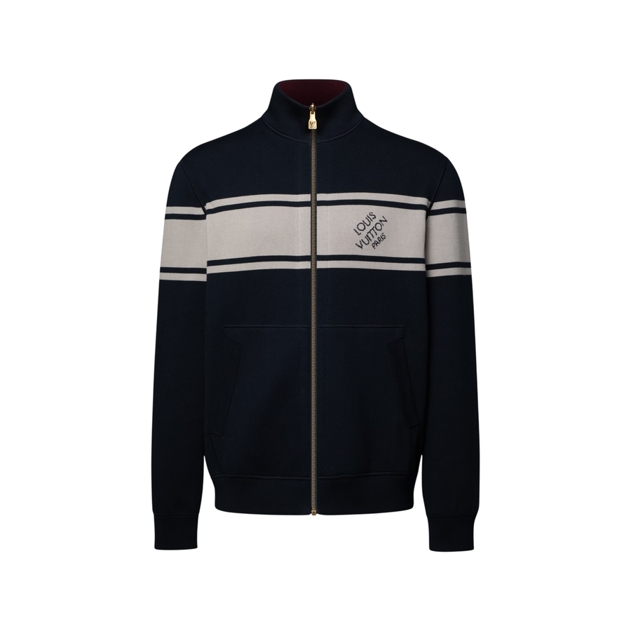 Veste de survêtement réversible en jacquard Double Face Louis Vuitton — Bleu acier