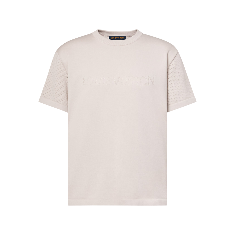 Louis Vuitton Elegant Cotton Cashmere Short-Sleeved Crewneck — Beige