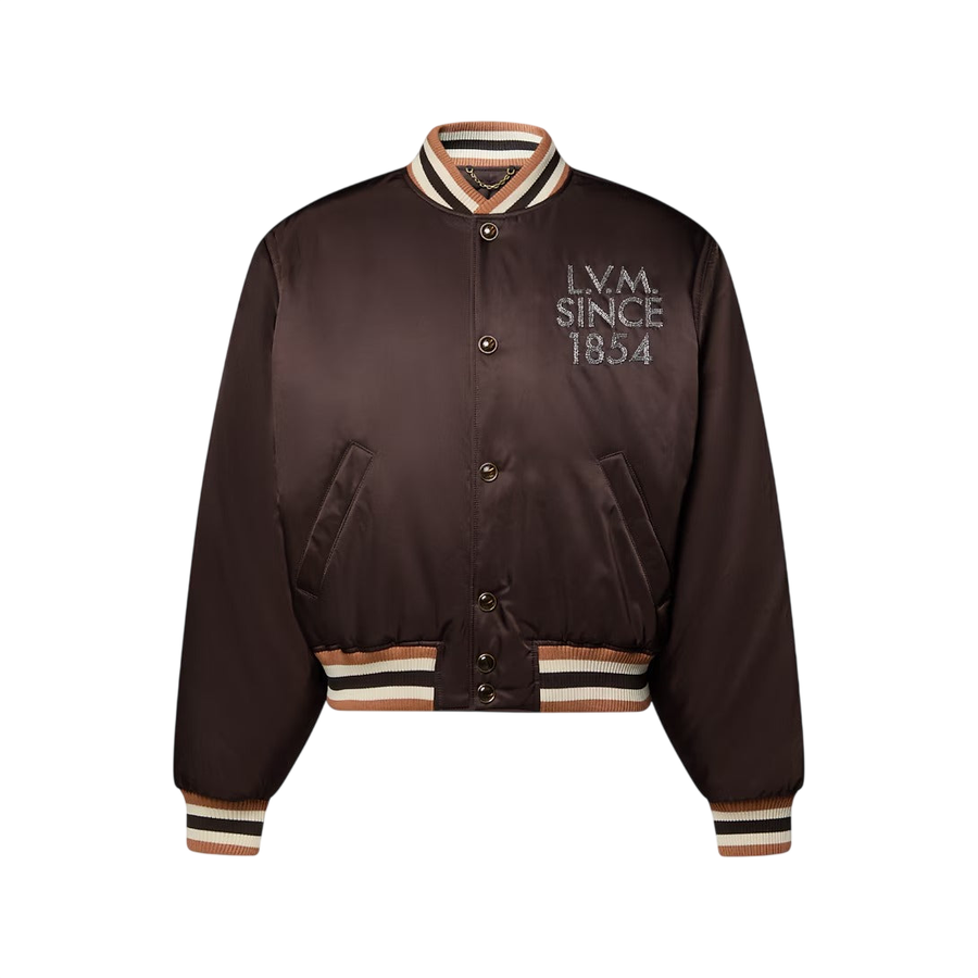 Louis Vuitton Embellished Bomber Blouson — Coffee Bean