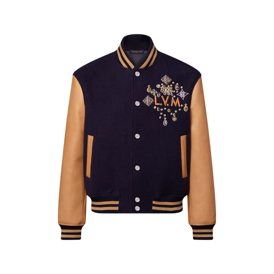 Louis Vuitton Embellished Varsity Jacket — Purple Indigo