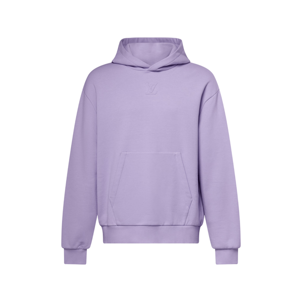 Louis Vuitton Felpa con cappuccio in cotone con firma in rilievo — Lilla pastello