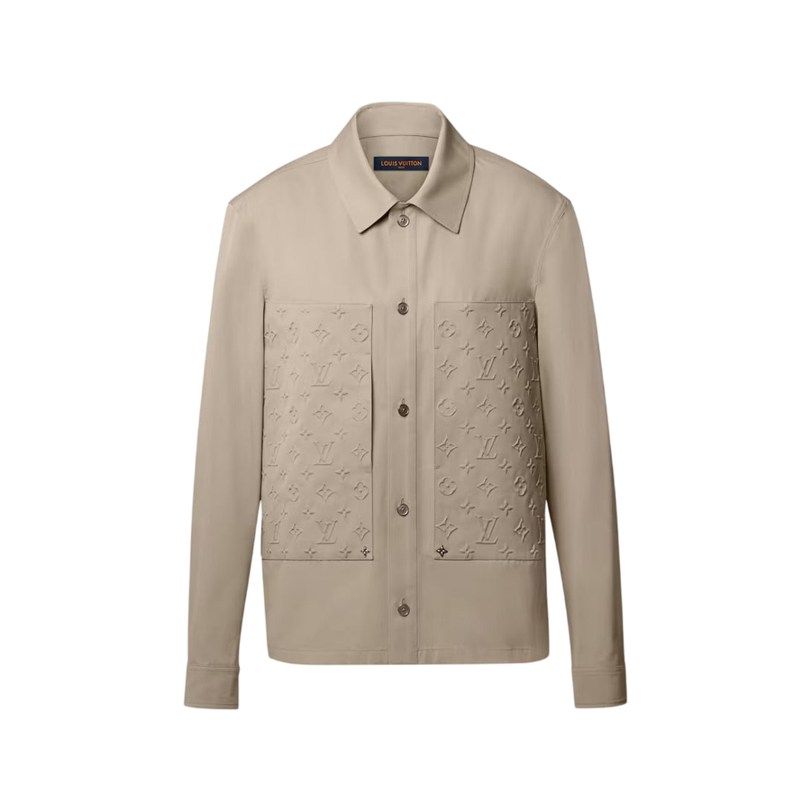 Louis Vuitton Embossed Signature Cotton Overshirt — Beige