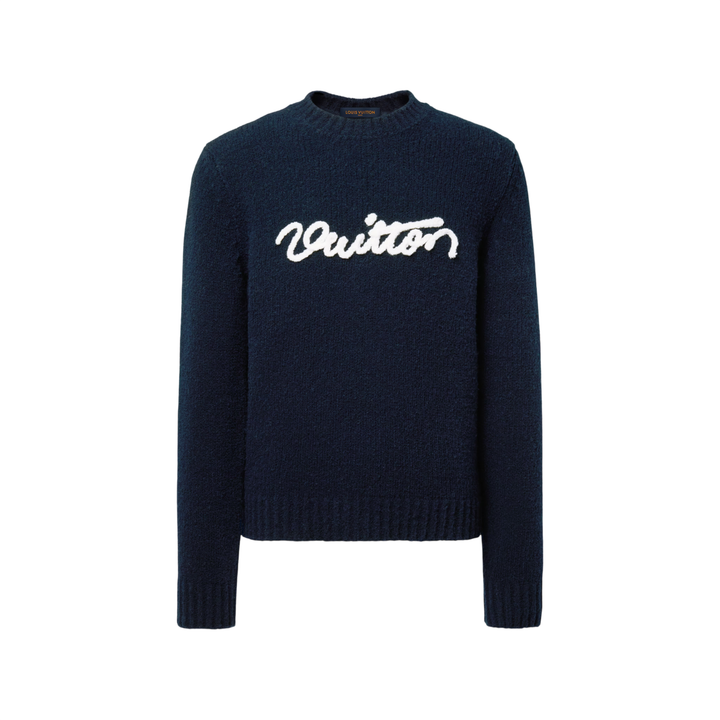Louis Vuitton Embroidered Signature Long-Sleeved Crewneck — Navy [white-bg-v2:332a8ff1-7865-4943-8986-0ef92478f9e9]