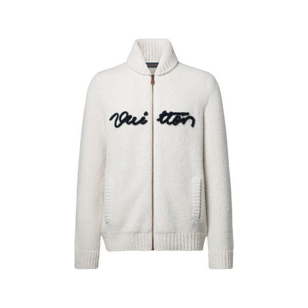 Louis Vuitton Blusa con cerniera e logo ricamato — Bianco latte