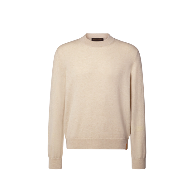 Louis Vuitton Maglia girocollo in cashmere fine — Beige