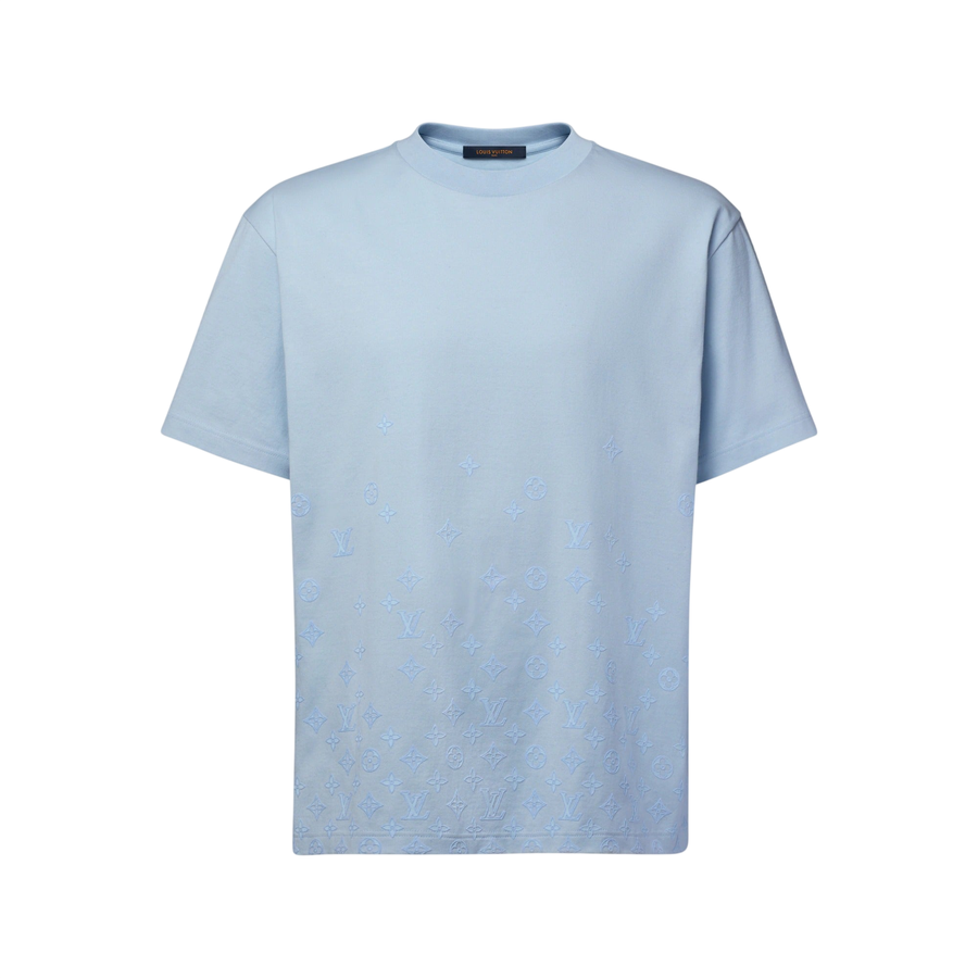 Louis Vuitton Flock Print Gradient Signature T-Shirt — Blue
