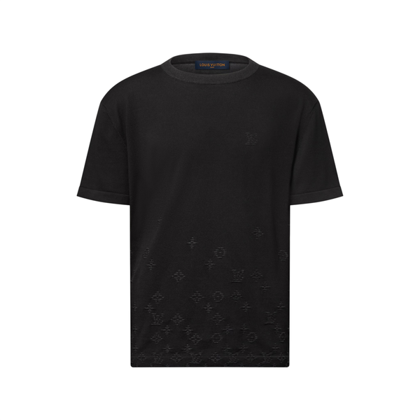 Louis Vuitton Maglia girocollo a maniche corte in jacquard con motivo sfumato — Nero antracite