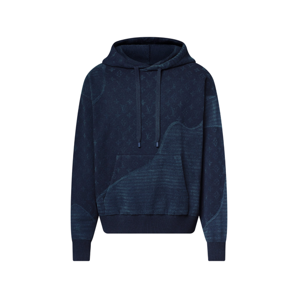 Felpa con cappuccio jacquard grafica Louis Vuitton — Blu