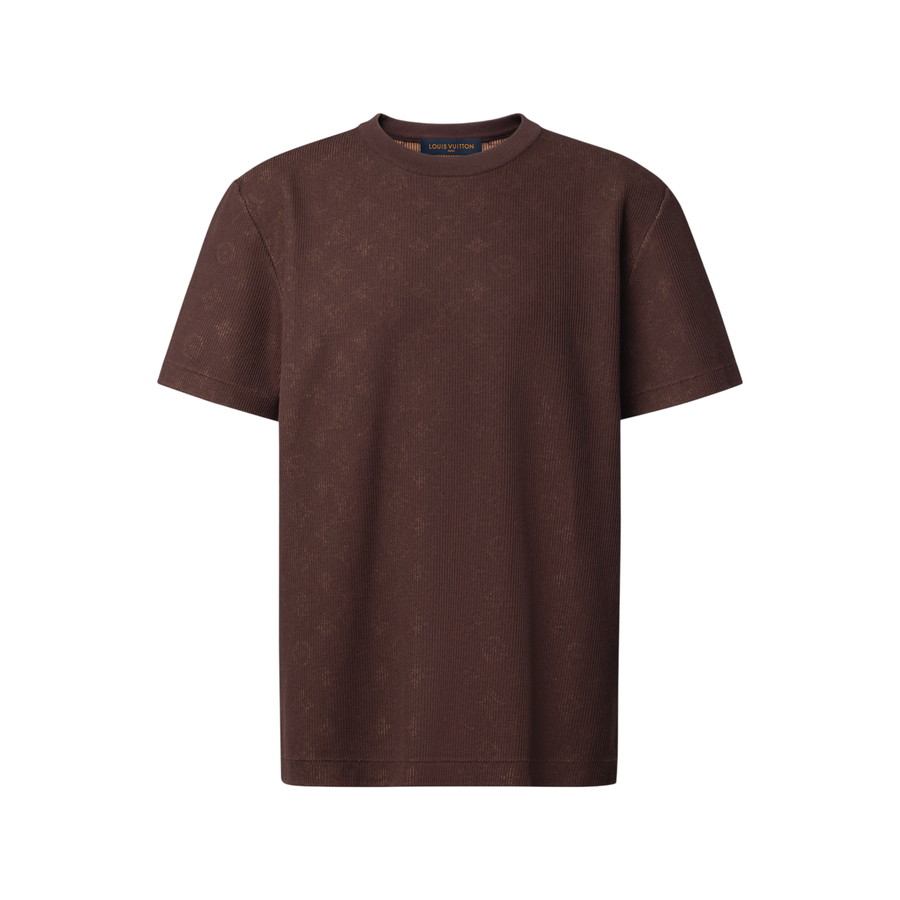 Pull ras-du-cou à manches courtes en jacquard Monogram Hidden Louis Vuitton — Marron Monogram