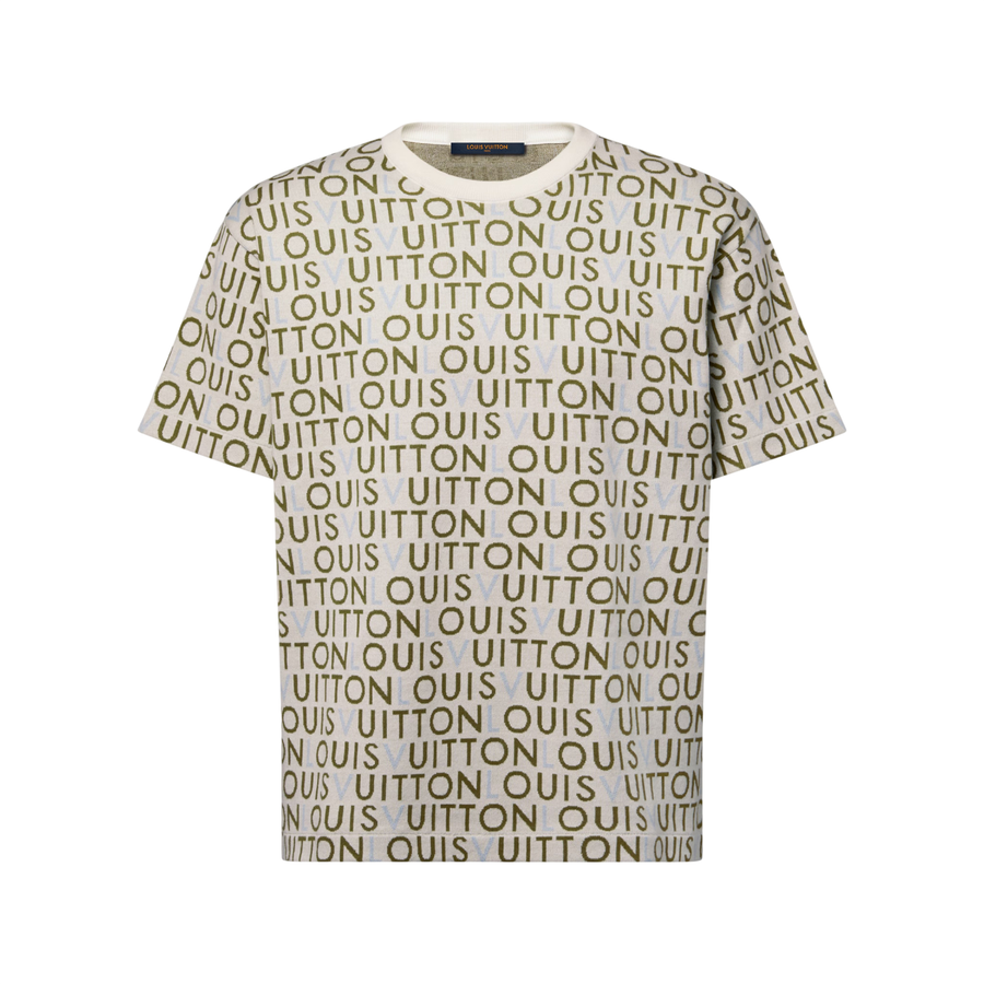 Jersey de cuello redondo con firma Jacquard de Louis Vuitton — Multico