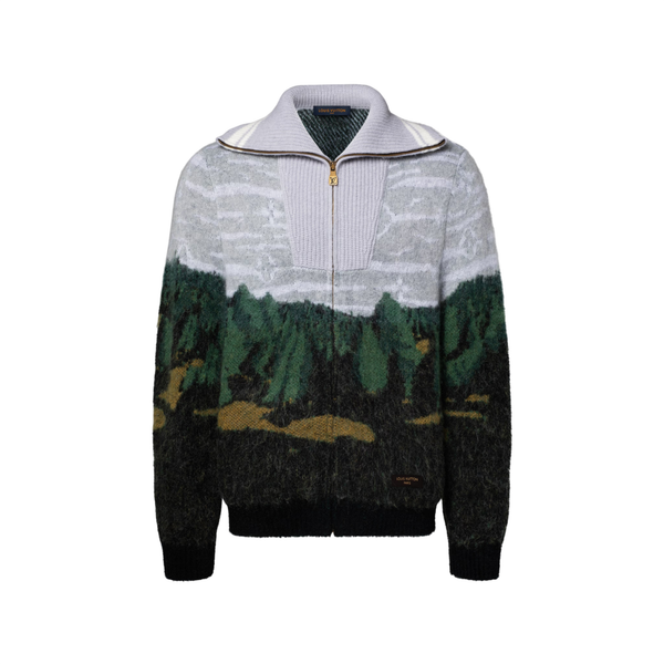 Louis Vuitton Cardigan a collo alto con cerniera jacquard — Multicolore