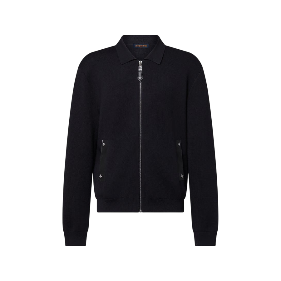 Louis Vuitton Knit Blouson With Leather Details — Night Sky