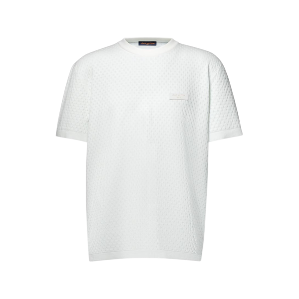 Louis Vuitton Maglia a maniche corte girocollo in rete lavorata a maglia — Azzurro chiaro