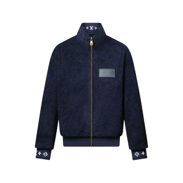 Louis Vuitton Giacca in pile con toppe in pelle — Accademia Navale