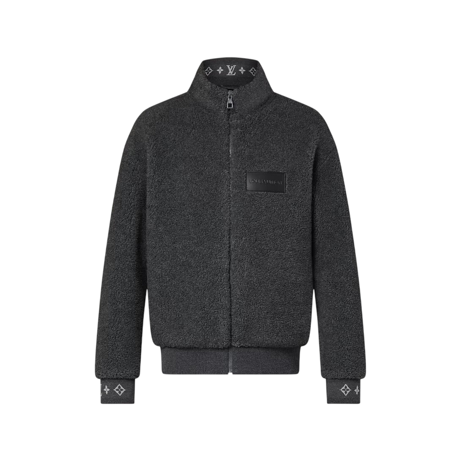 Louis Vuitton Leather Patch Fleece Blouson — Volcanic Ash