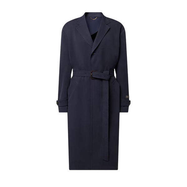 Louis Vuitton Cappotto leggero in lana e seta con cintura — Viola indaco