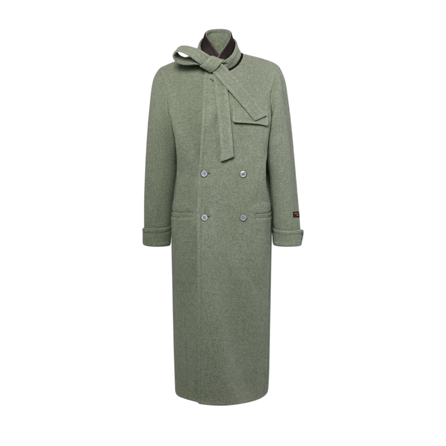 Louis Vuitton Long Double Face Wool Overcoat — Arsenic Green