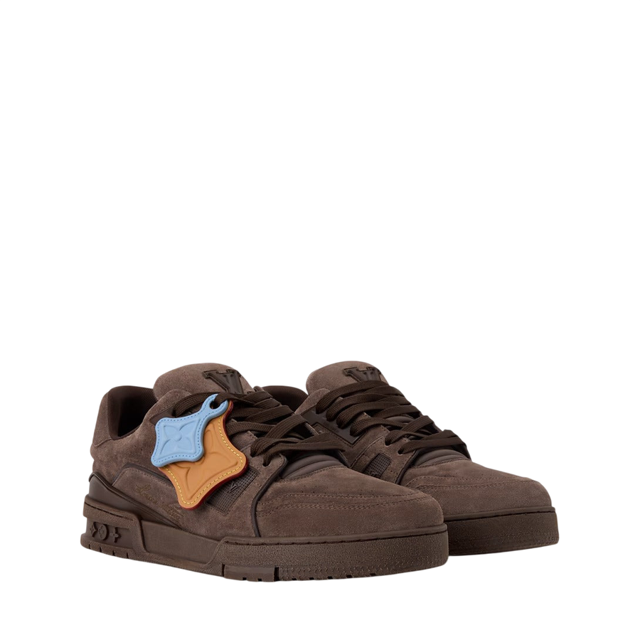 Louis Vuitton LV Trainer Distressed Sneaker — Brown
