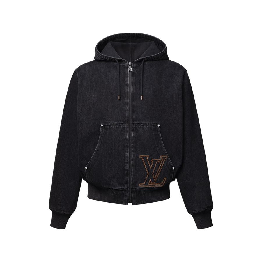 Blusón con capucha de denim LV Workwear Louis Vuitton — Negro