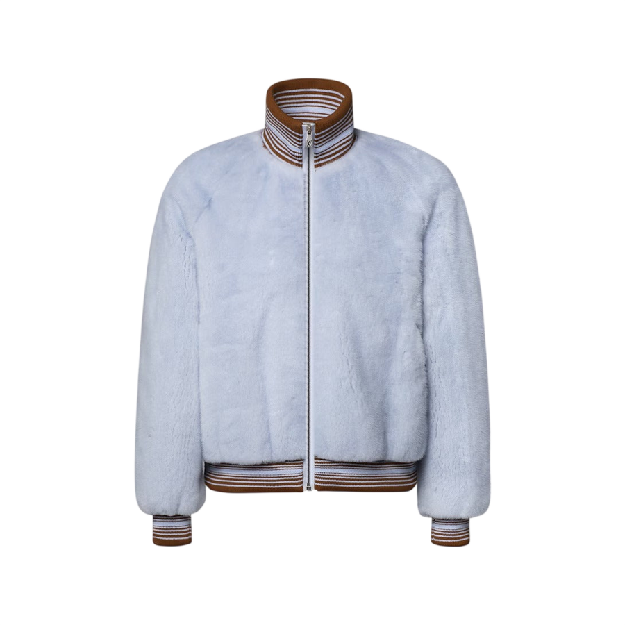 Louis Vuitton Mink Zippered Blouson — Blue Glacier