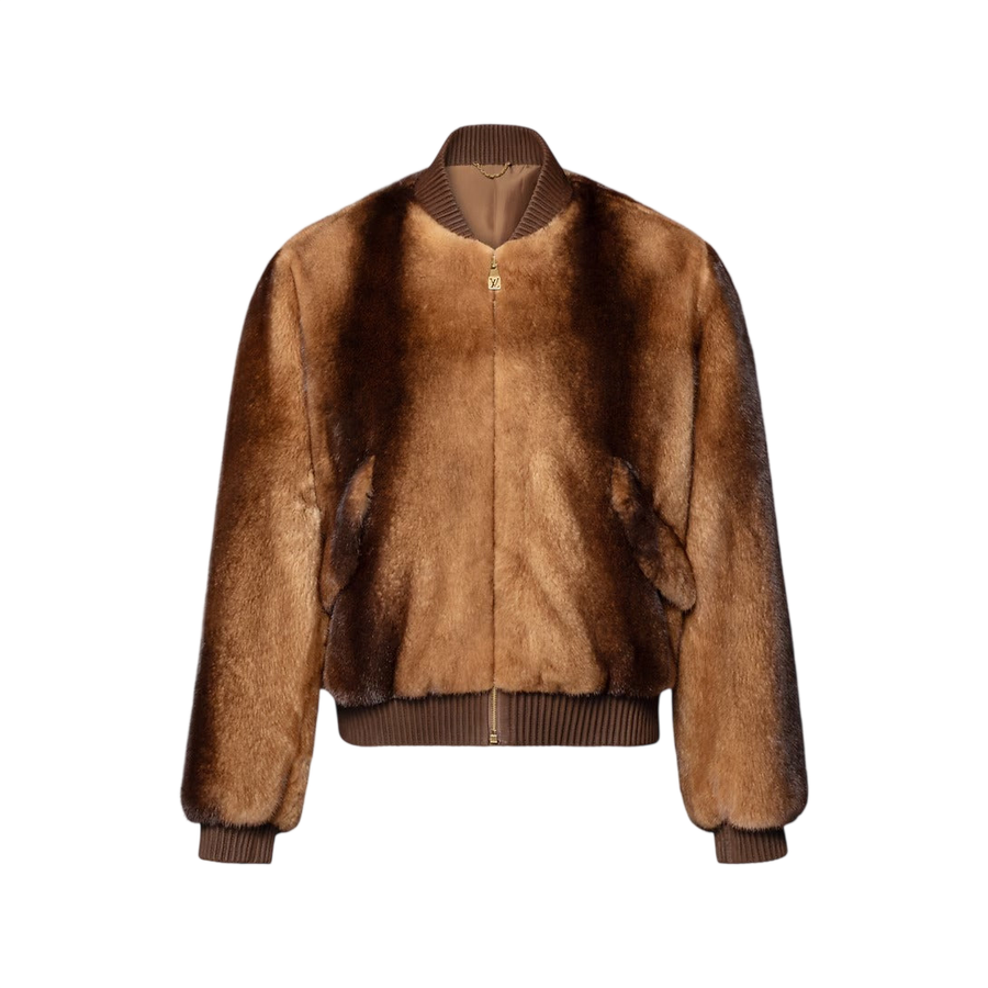 Louis Vuitton Mink Zippered Bomber — Brown