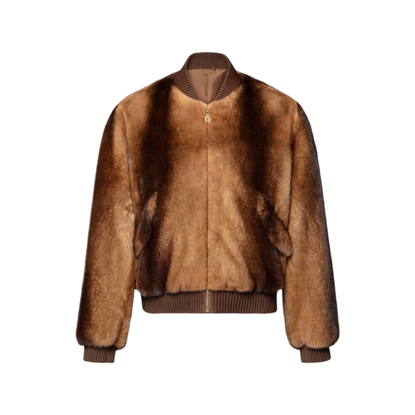 Louis Vuitton Bomber con cerniera in visone — Marrone