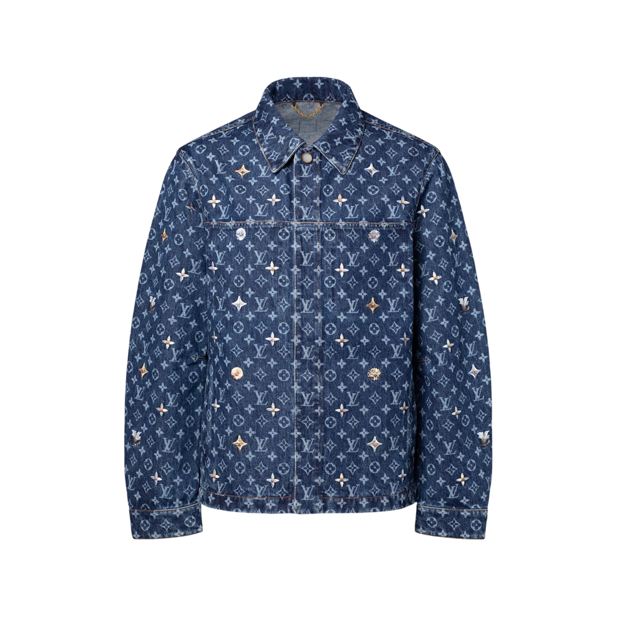 Sobrecamisa de mezclilla con bordado Monogram de Louis Vuitton — Índigo