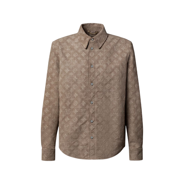 Louis Vuitton Camicia in pelle con monogramma ricamato — Beige
