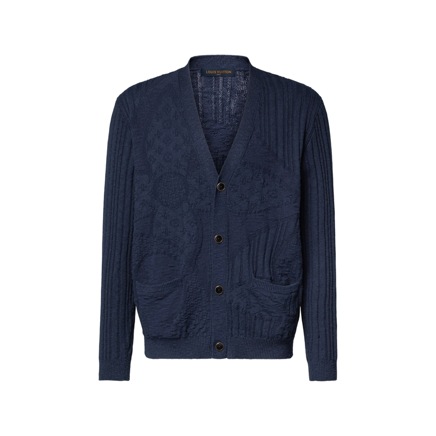 Gilet à manches longues Summery à motif fleurs Monogram Louis Vuitton — Bleu marine profond