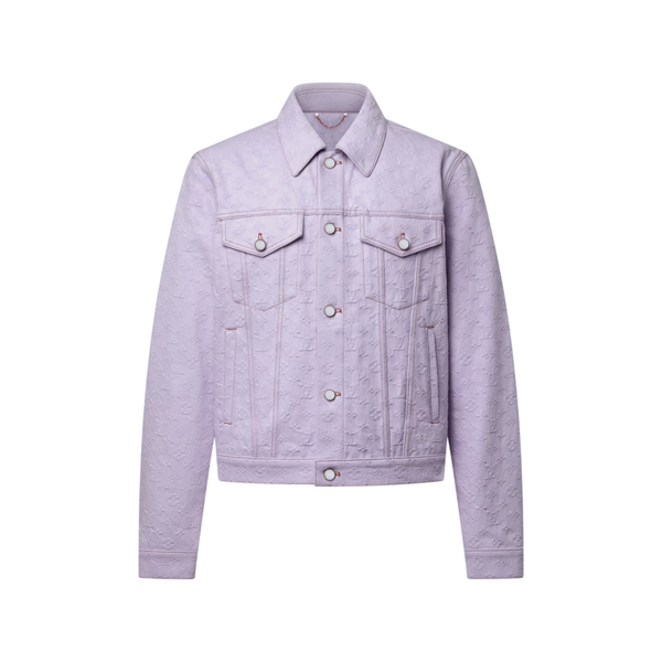 Louis Vuitton Giacca trucker in denim jacquard con monogramma — Lilla pastello