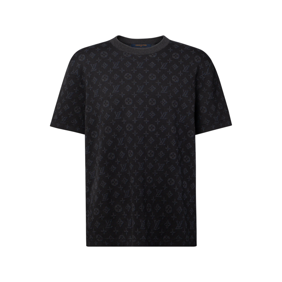 Louis Vuitton Monogram Jacquard Short-Sleeved Crewneck — Blue
