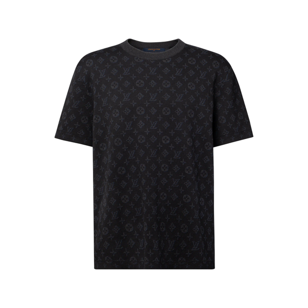 Louis Vuitton Maglia girocollo a maniche corte in jacquard con monogramma — Blu