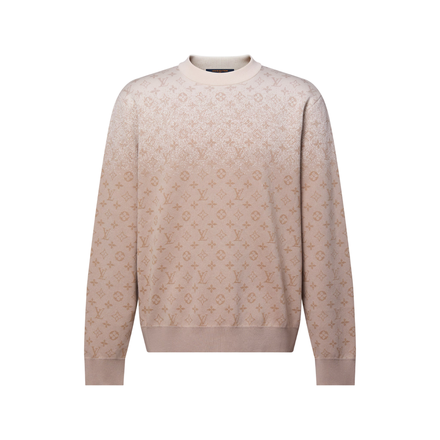 Louis Vuitton T-shirt de manga comprida com monograma — Bege