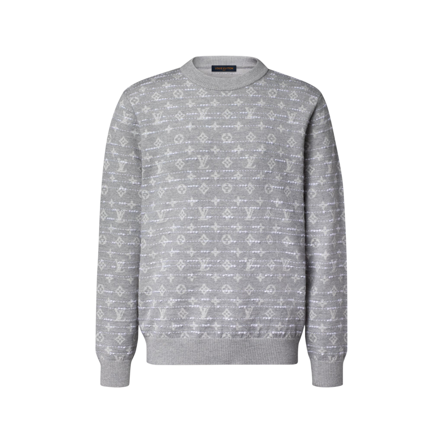 Louis Vuitton T-shirt de manga comprida com monograma — Cinza