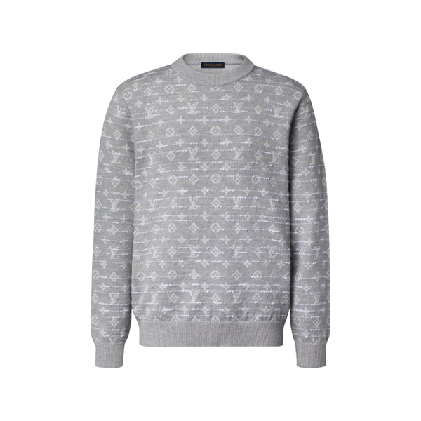 Louis Vuitton Maglia girocollo a maniche lunghe Monogram — Grigio