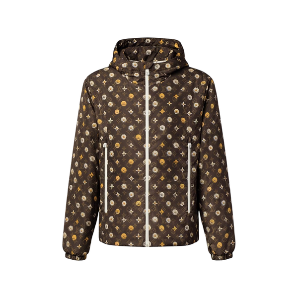 Louis Vuitton Giacca a vento in nylon con stampa monogramma — Marrone scuro