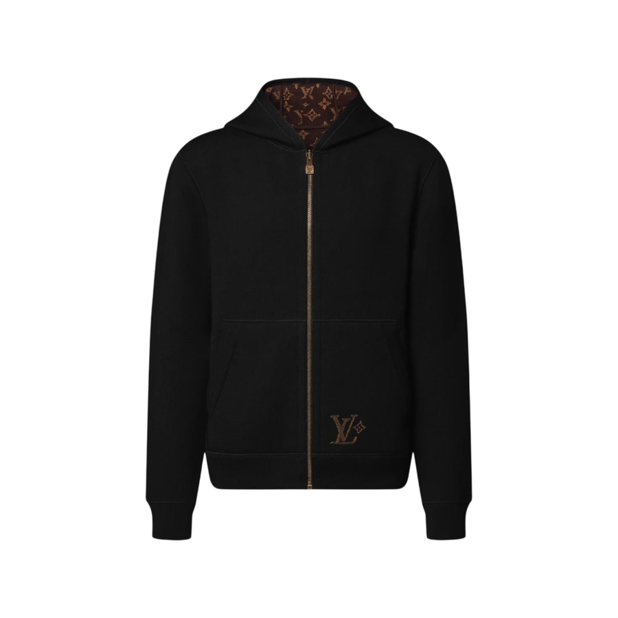 Louis Vuitton Monogram Reversible Double Face Knitted Hooded Blouson — Black