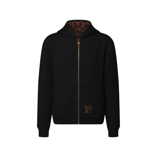 Louis Vuitton Monogram Reversible Double Face Knitted Hooded Blouson — Nero