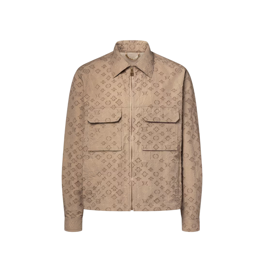 Louis Vuitton Monogram Ripstop Zippered Overshirt — Beige
